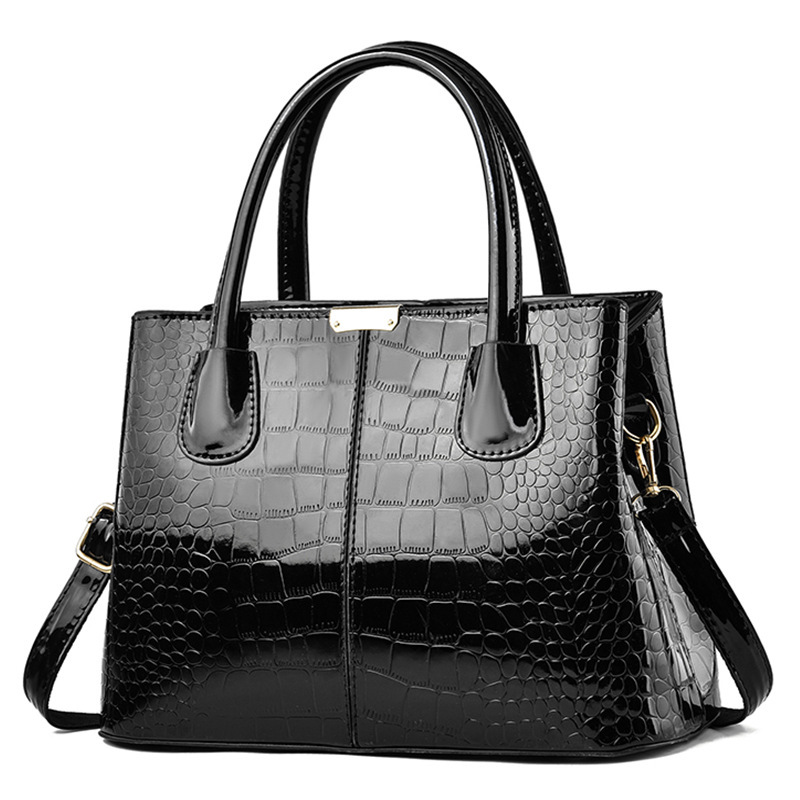 Bolso de mano de cuero brillante con diseño de piedras, modelo 2025, bolso sencillo para mujer, bolso de hombro y bandolera de gran capacidad, bolso imprescindible.