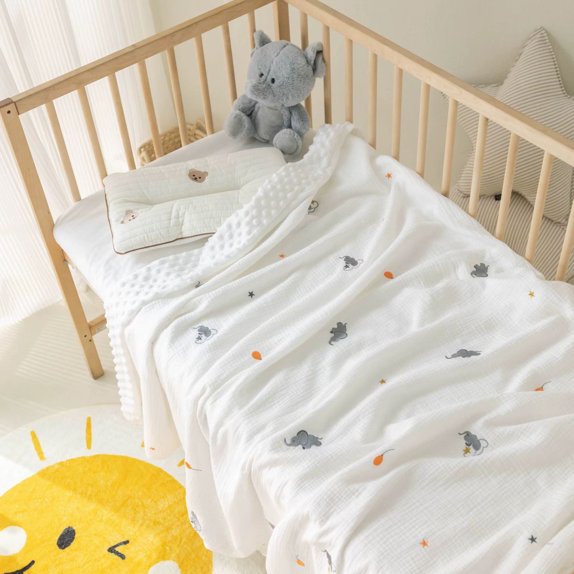 Детское одеяло из бобов утолщено зимнее одеяло новорожденного с вышивкой невидимая молния