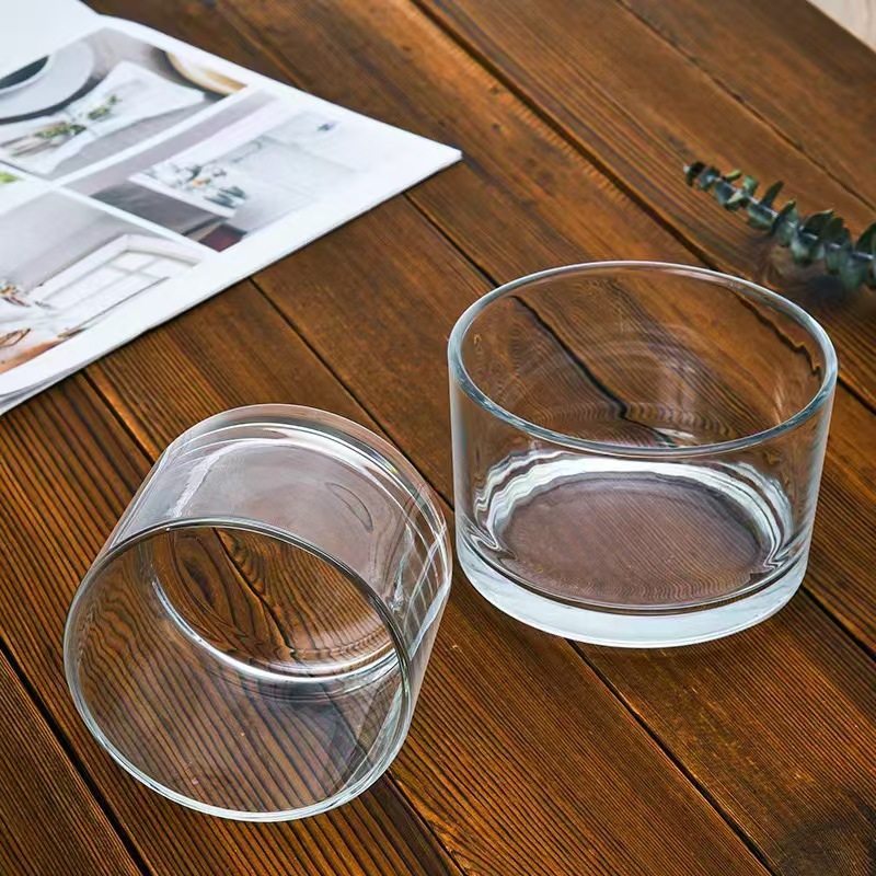 Inventario 7550 taza de vela de vidrio candelabro taza de incienso taza de perfume recipiente de cera transparente taza vacía