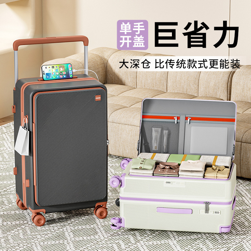 New Model Wide-Handle 19-Inch Suitcase with Thickened Lettering, Travel Suitcase 20inch with Carry-On Capability, Universal Wheels, and Combination Lock New Model Wide-Handle 19-Inch Suitcase with Thickened Lettering, Travel Suitcase 20inch with Carry-On Capability, Universal Wheels, and Combination Lock