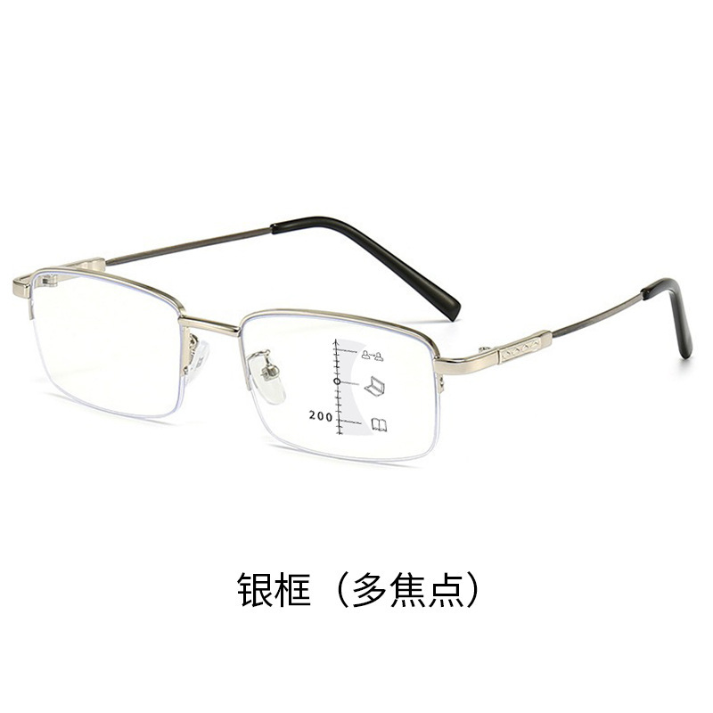 超軽量半枠記憶チタン変色老眼鏡ブルーレイ防止男性ハイビジョン多焦点遠近両用老眼鏡|undefined