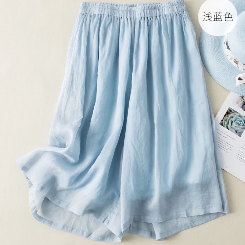 Tencel Ramie Soft Skin-Friendly Casual Wide-Leg Pants for Women 2023 Summer New High-Waisted Loose Cropped Pants Tencel Ramie Soft Skin-Friendly Casual Wide-Leg Pants for Women 2023 Summer New High-Waisted Loose Cropped Pants