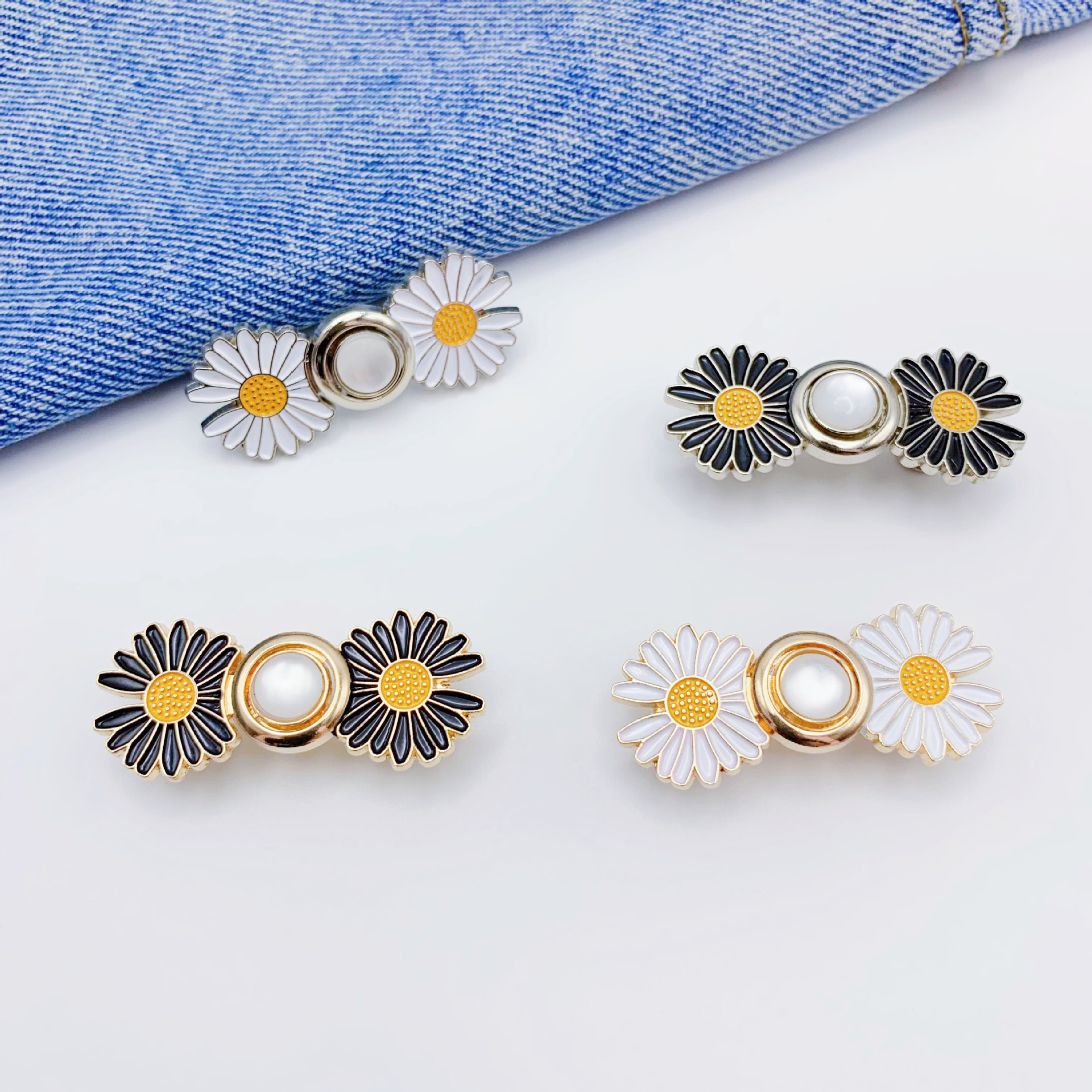 Hebilla de la cintura de Margarita hebilla desmontable sin clavos hebilla de Margarita de metal jeans cintura gran cambio cintura pequeña artefacto adelgazante