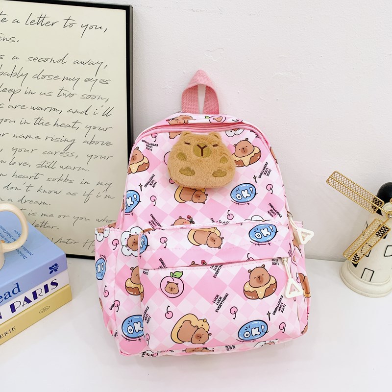 Jardín de infantes mochila de dibujos animados lindos capibara mochila para niños y niñas nueva impresión mochila para niños