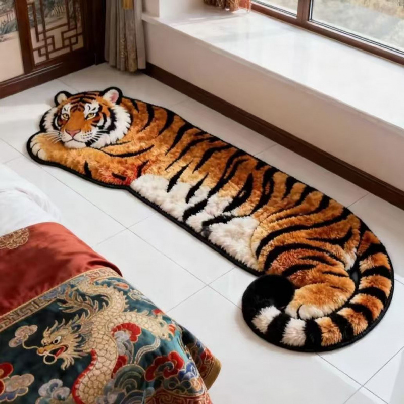 居家老虎熊猫卧室床边毯飘窗耐脏耐磨脚垫子易清洗易打理吸水地垫