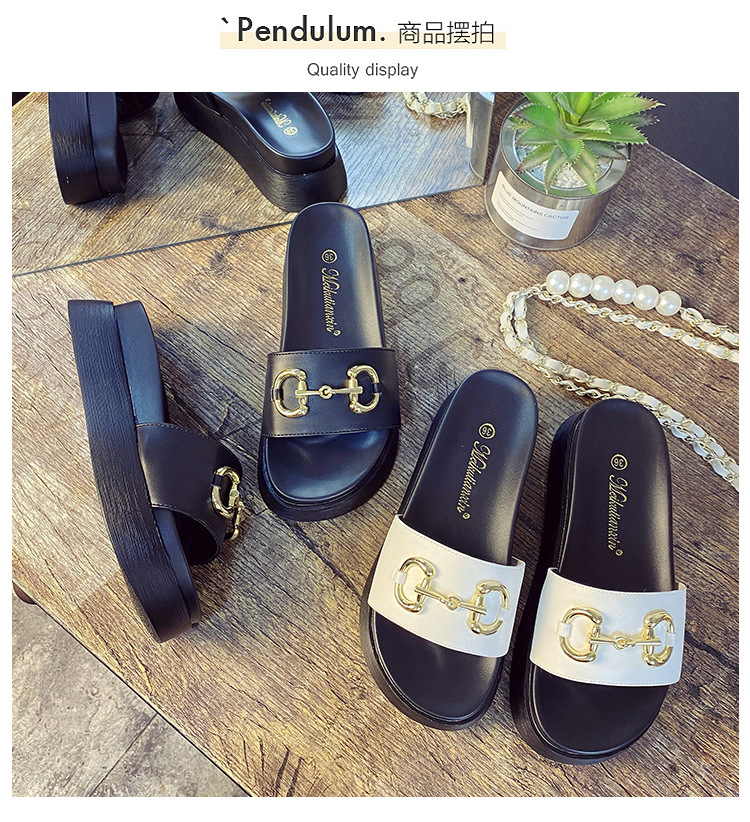 Genuine leather slippers women's summer wear thick bottom 2022 new fashion all-match net red small size 313233 beach shoes ins_voghion.com