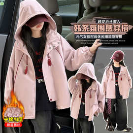 女童棉衣秋冬2025新款初中生女孩冬款洋气加厚外套女大童冬装棉服