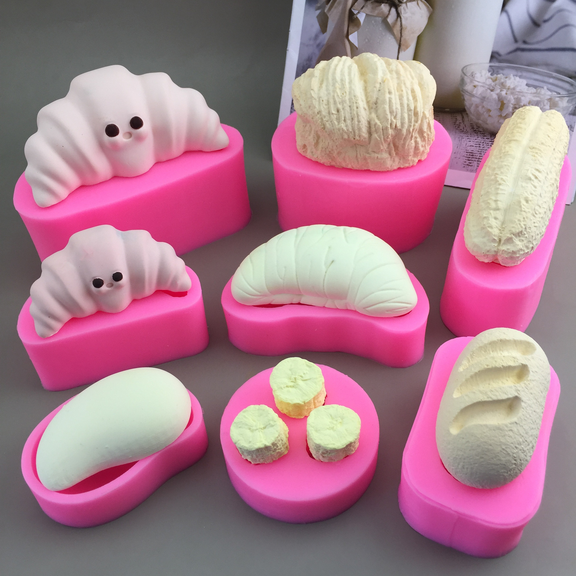 DIY имитация длинных оладий, запеченный пакет из баранины, щепотка силиконовой формы, ароматерапевтическая свеча, капающая, гипсовая декоративная форма