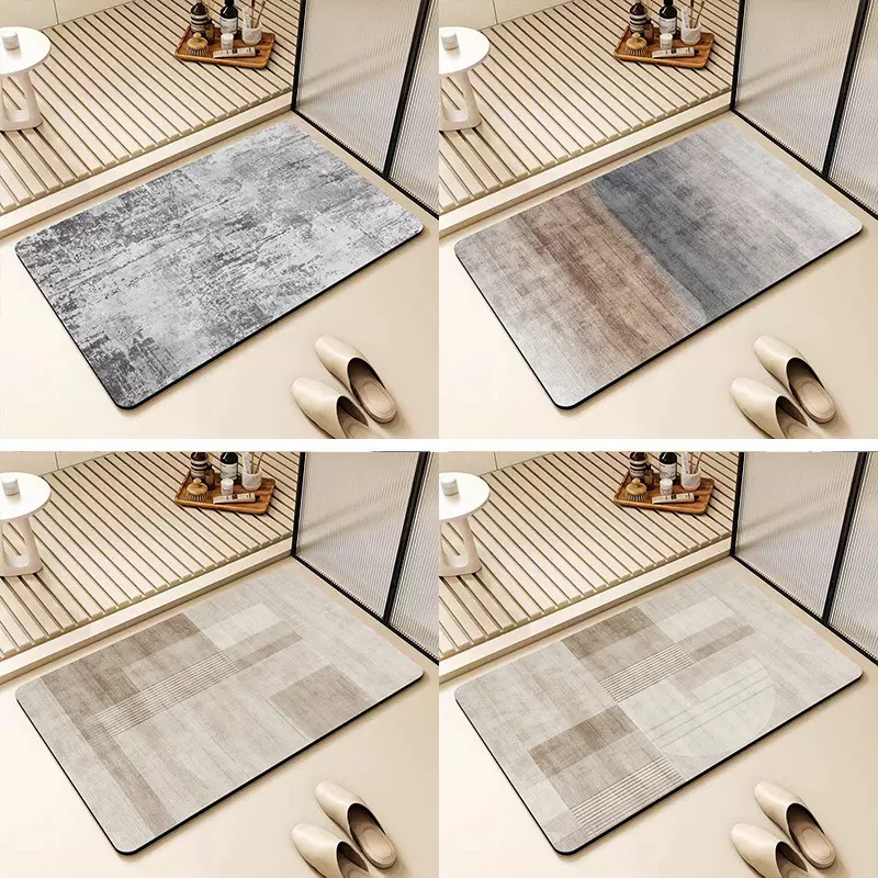 新款亚马逊硅藻泥浴室地垫吸水速干耐磨淋浴间卫生间地毯耐脏防滑