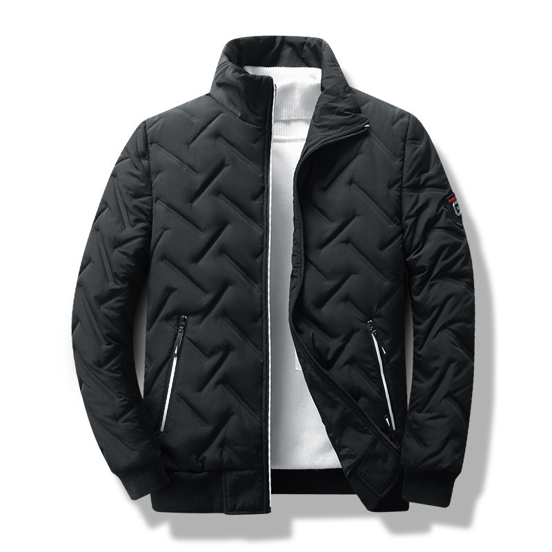 Cross-border men's coat autumn and winter new men's cotton-padded clothes Korean fashion short stand collar light men's cotton-padded jacket manufacturers