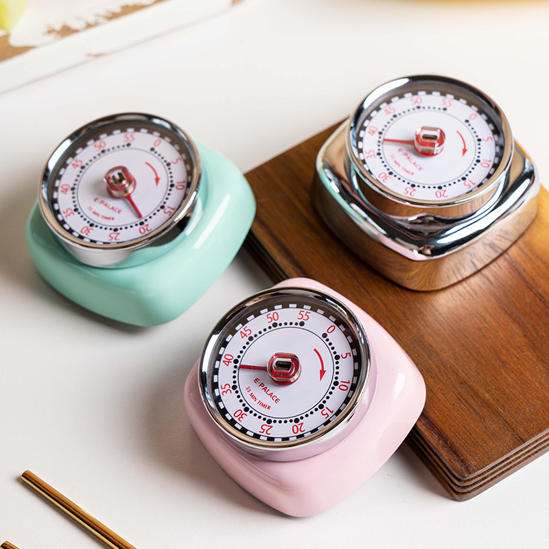 Kitchen Timer Metal Creative Timer Education Learning Reminder Mechanical Alarm Clock Time Manager Magnetic Attraction