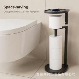 跨境落地式马桶刷架带厕纸架多用站立式纸巾架卫生间马桶刷子