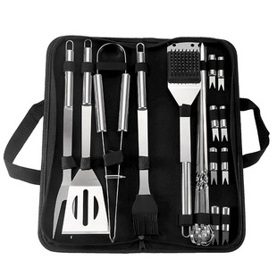 Cross-border hot selling stainless steel barbecue fork shovel 3 pieces suit tools outdoor camping climbing BBQ barbecue supplies