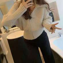 韩版代购拉链高级感毛衣秋冬外穿开衫设计感法式小众女2025年新款