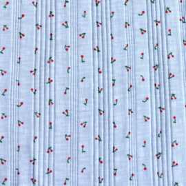 产地货源新款蓝碎花百搭背心潮BM修身短款复古吊带衫针织提花布料