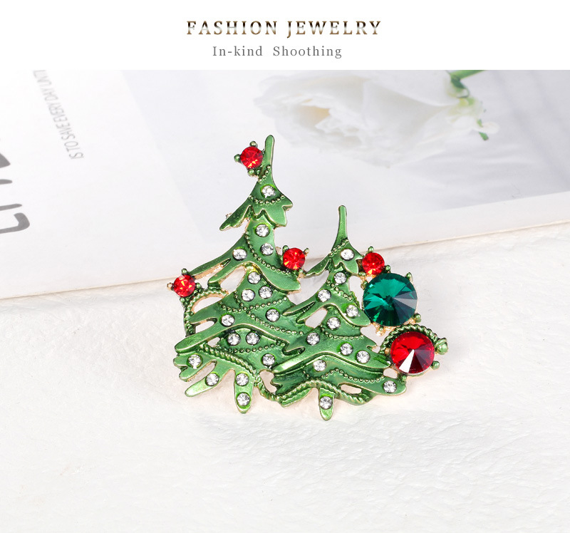 Fashion Christmas Tree Alloy Rhinestone Women's Brooches display picture 2