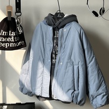 snidols冬款童装儿童棉衣韩版简潮雾霭蓝男女童加厚保暖外套棉服