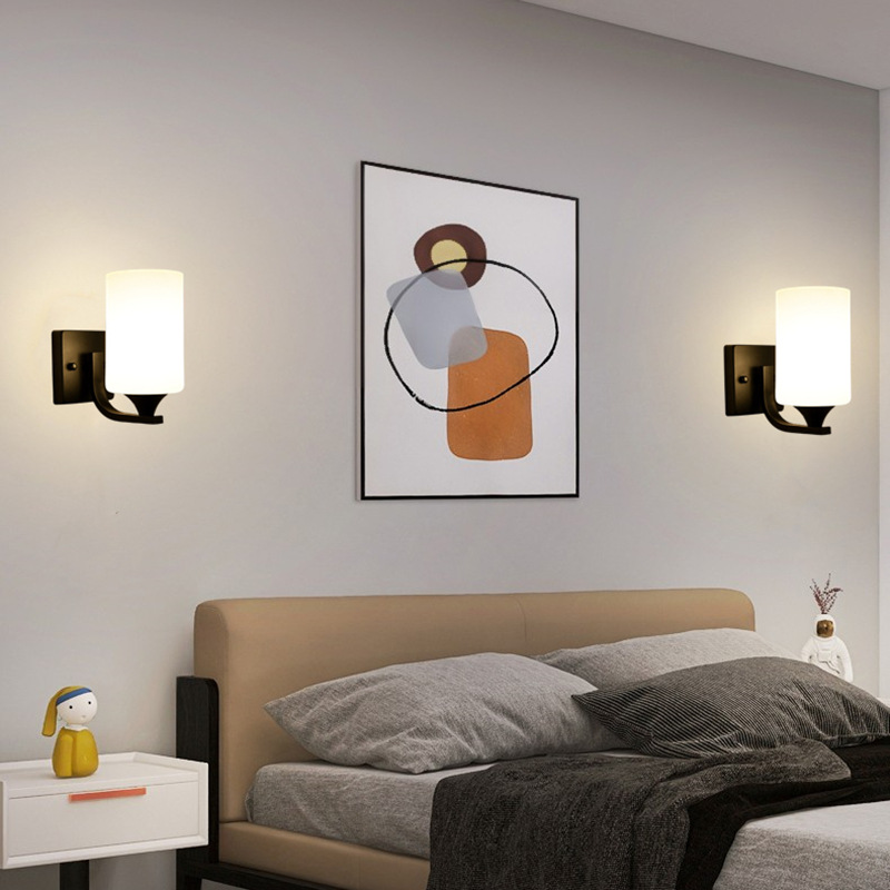 Luz de cabecera de cama dormitorio pared escalera lámpara de pared pasillo estilo americano simple sala de estar moderna led cabecera de cama caminar