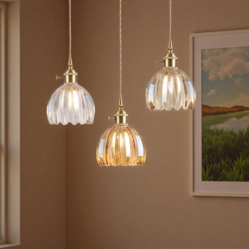 Cross-Border Mini Chandelier Tulip Glass Lampshade Bedroom Dining Room Corridor Small Chandelier Flower Bedroom Bar Restaurant Cross-Border Mini Chandelier Tulip Glass Lampshade Bedroom Dining Room Corridor Small Chandelier Flower Bedroom Bar Restaurant