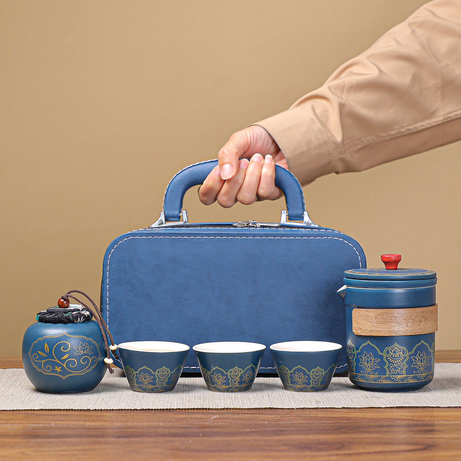 Dehua Travel Tea Set Portable Kung Fu Set Wholesale Outdoor Quick Tea Cup Business Gift Outdoor Travel Tea Set