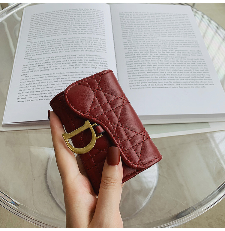 2021 Autumn And Winter New Trendy Fashion Folding Ladies Rhombus Embroidery Thread Wallet display picture 19