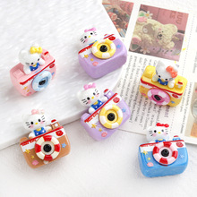 卡通diy树脂配件饰品立体小猫相机发夹手机壳鞋扣钥匙扣吊坠配饰