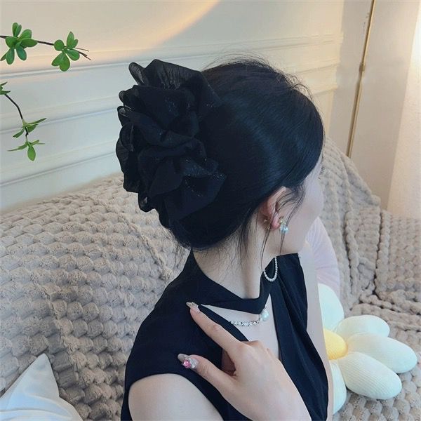 雙面泡泡抓夾蓬鬆顯發量鯊魚夾盤發頭飾發卡高級感大髮夾女後腦勺