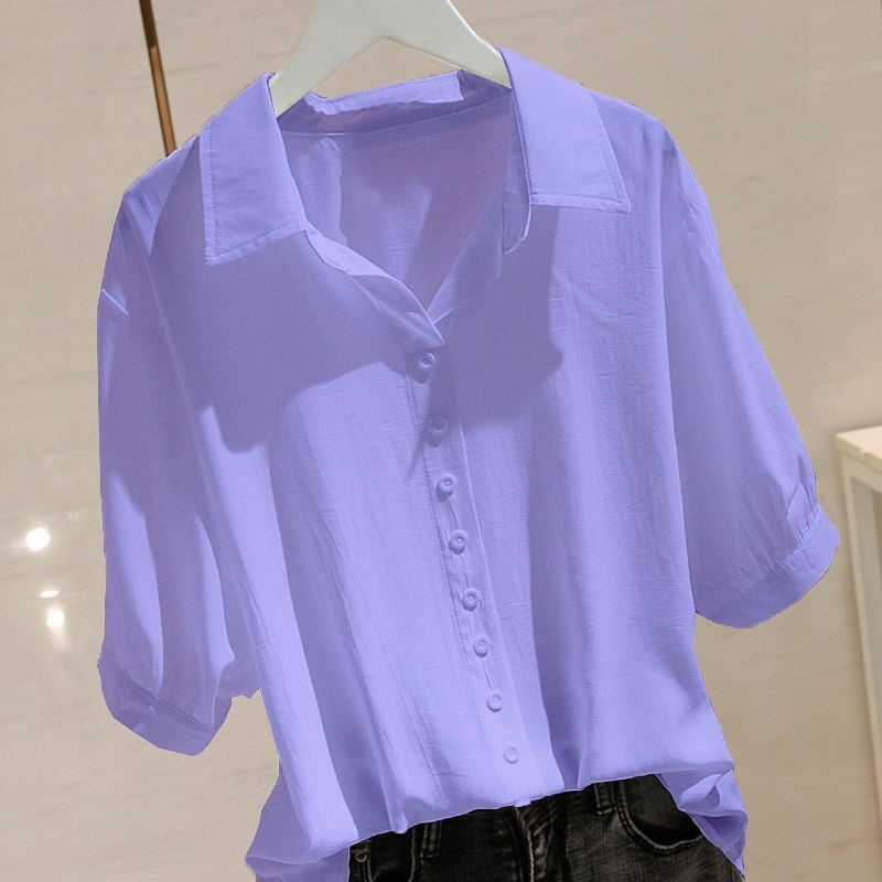 シャツファッション半袖夏服女性のシルクトップシフォンコットンリネンシャツ春と秋の美しい服|undefined