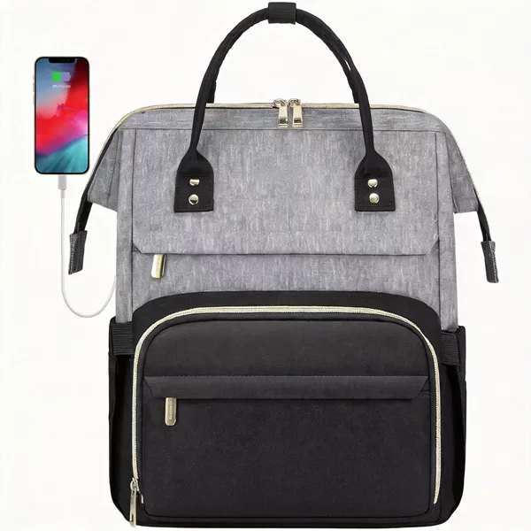 17inch Laptop Backpack Business Commuting Large Capacity Backpack with USB Charging Port Water-Repellent