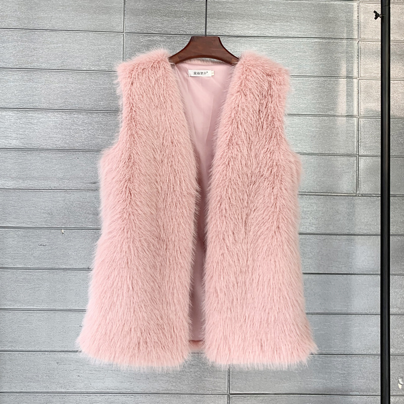 Women's Clothing Tuscan fox fur winter mid length fur vest warm female vest coat soft_ecoleips.com
