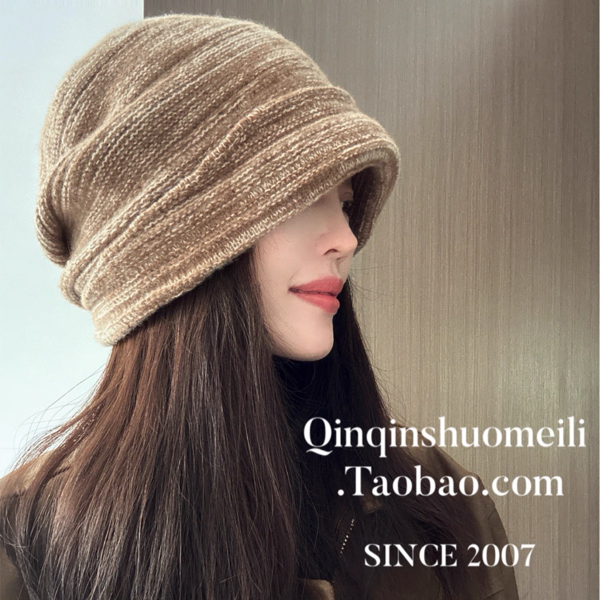Relaxed Lines ~ Molded Pleated Pile Hat for Women 100% Wool Loose Two-Wear Knitted Hat Autumn and Winter Cold Hat