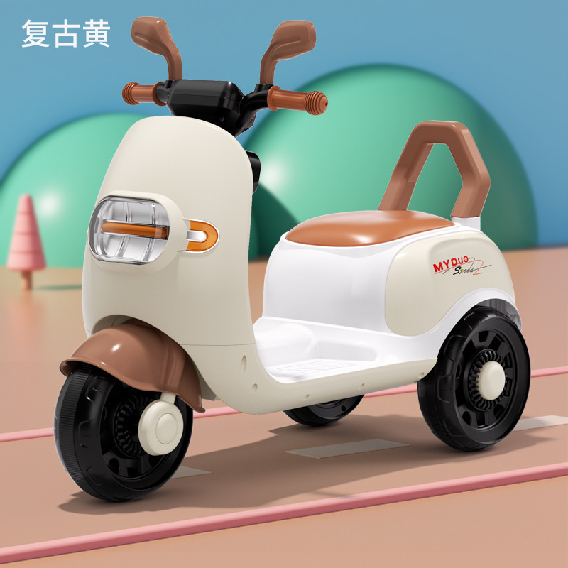 Motocicleta eléctrica para niños triciclo recargable portátil niños y niñas coche eléctrico Carro de bebé coche de juguete 3-8 años