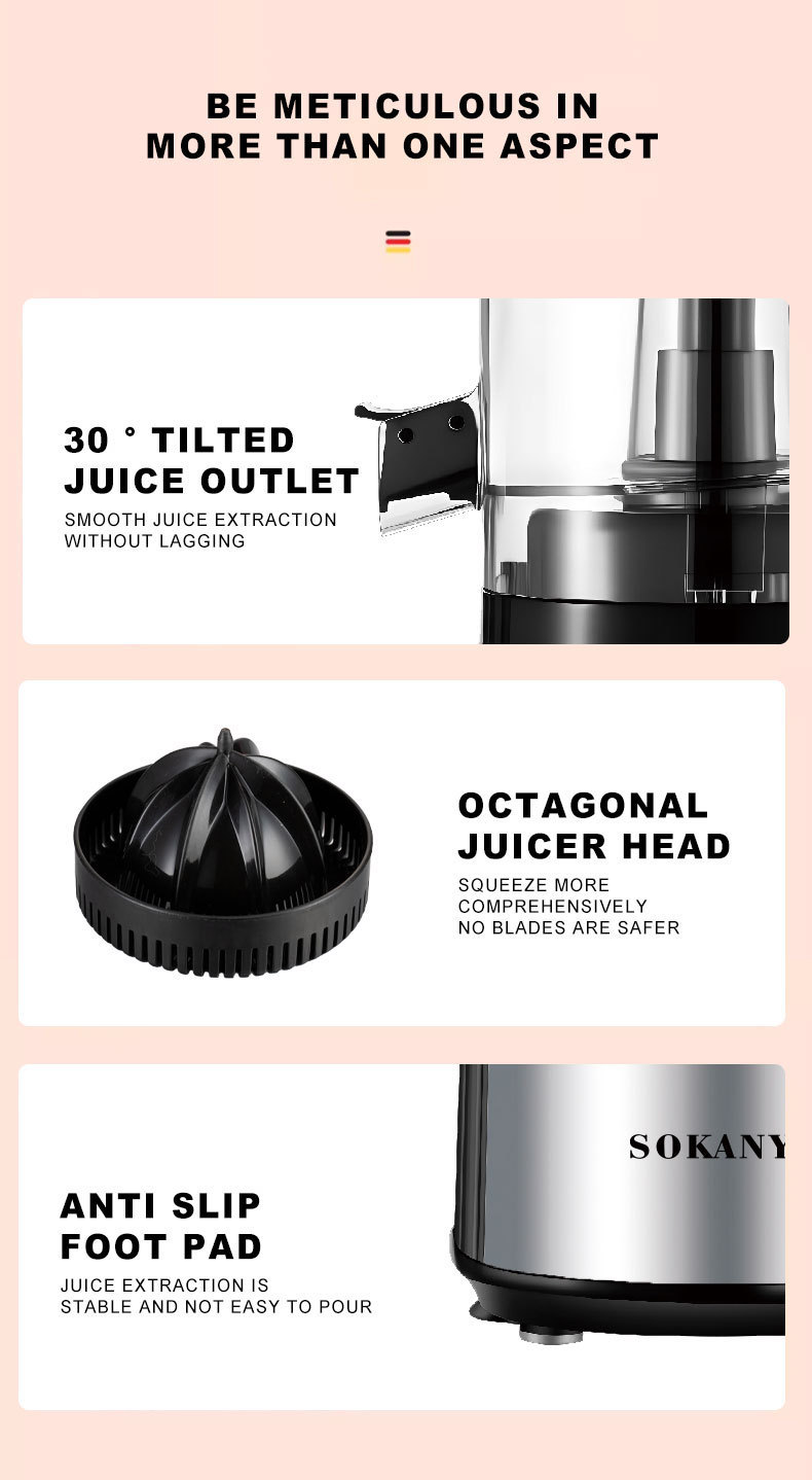 Multifunctional Electric Citrus Juicer, 350ML Household Orange & Lemon Squeezer_voghion.com