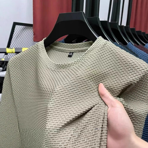 Men's Ice Silk Quick Dry T-Shirt Summer Short Sleeve Mesh Breathable Exercise Top for Running - Large Size