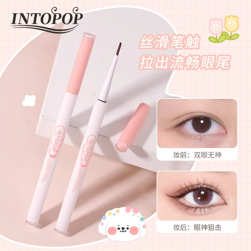 INTOPOP Тонкая подводка - крашеное цветное плоское ядро, выравнивающая форму и анти-царапание, не склонна к спутыванию, удерживает макияж подводки