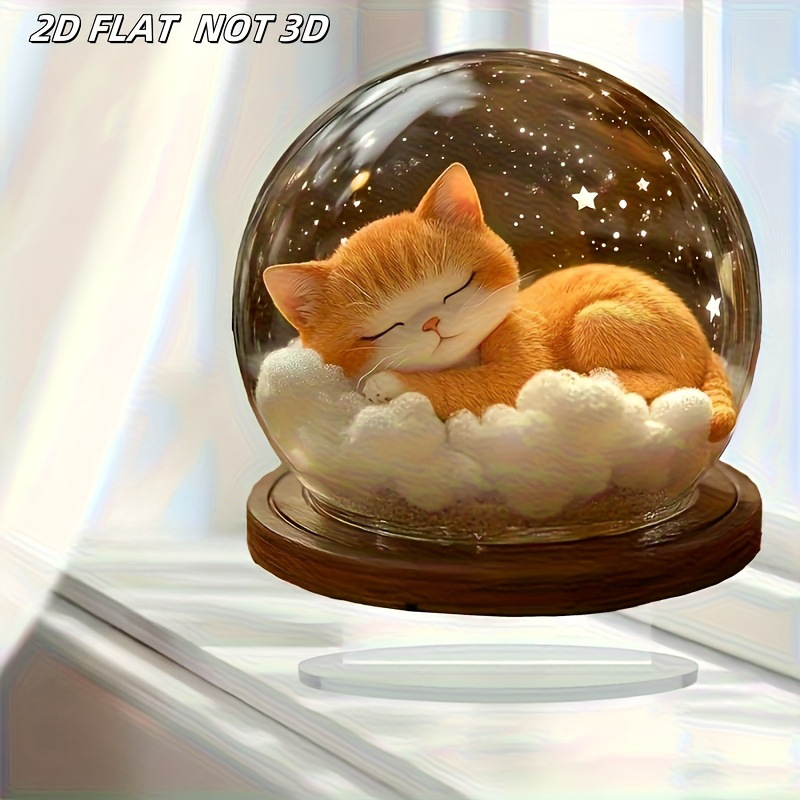 Cross-Border New Product Cute Kitten 2D Acrylic Standing Ornaments Christmas Holiday Home Desktop Entrance Decoration Ornaments