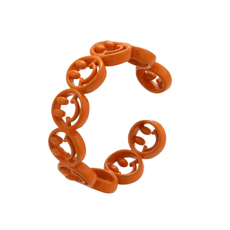 Fashion Smiley Face Copper Open Ring 1 Piece