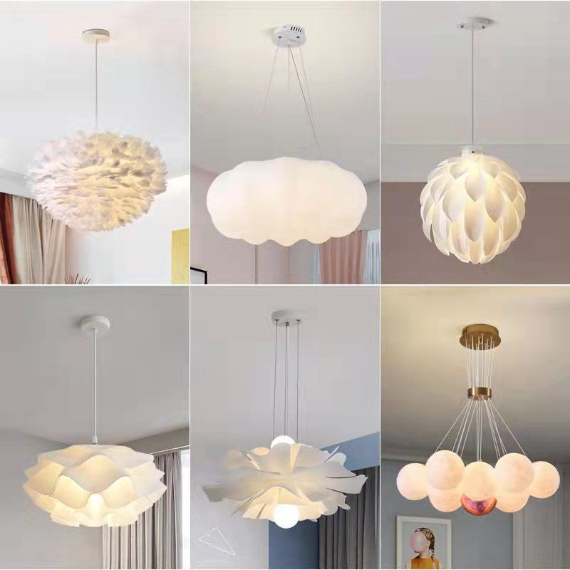 Modern minimalist bedroom pendant light, Instagram-inspired pinecone and flower design, pumpkin theme bedroom lamp, warm and romantic creative lighting.