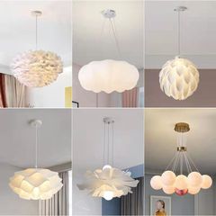 Modern minimalist bedroom pendant light, Instagram-inspired pinecone and flower design, pumpkin theme bedroom lamp, warm and romantic creative lighting.