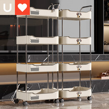 友耐零食小推车置物架婴儿用品收纳架多层可移动储物架整理架子
