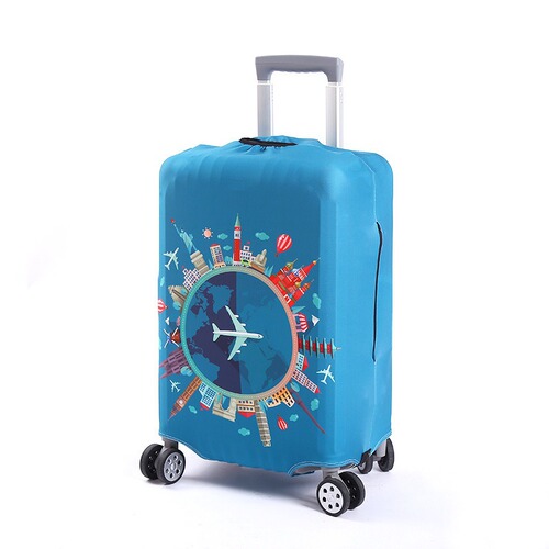Luggage Protection Cover Milk Silk Printed Wheeled Suitcase Travel Case Outer Dustproof Cover Thick Wear-resistant Elastic Suitcase Cover