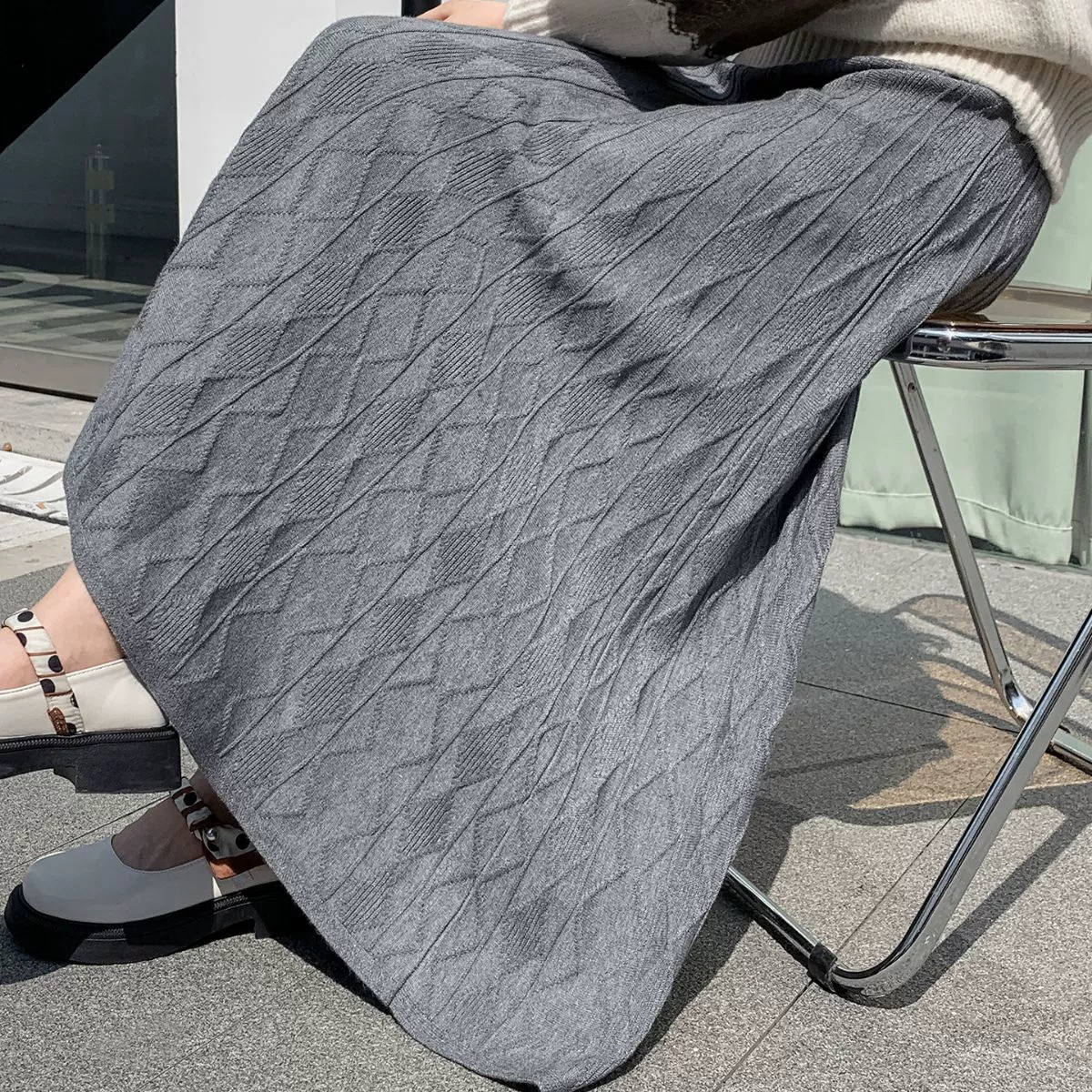 Осенняя и зимняя новая юбка-бюст женская трикотажная длинная юбка