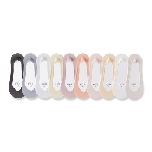 Ice silk boat socks for women, summer thin pure cotton bottom, sweat-absorbent and breathable, anti-slip and non-slip, shallow mouth invisible high-heeled socks