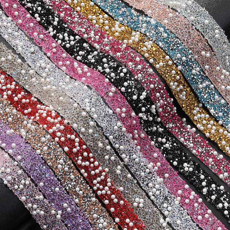 树脂钻带热熔胶diy自粘透色幻彩背胶贴片钻条双面胶钻条树脂钻带