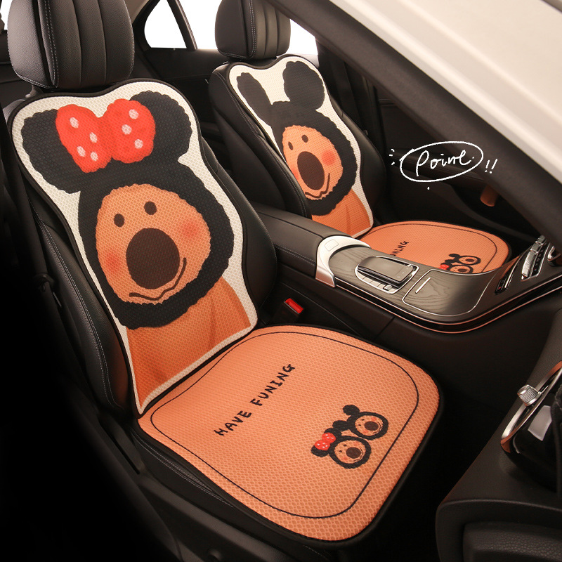 情侣小熊可爱女四季通用汽车坐垫 适用于起亚焕驰K3 K5智跑EV5 K2