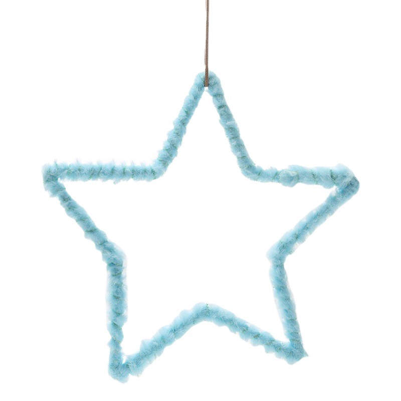 Transfronterizo nuevo árbol de Navidad colgante decoración de felpa estrella redonda carillón de viento colgante árbol de Navidad decoración regalo