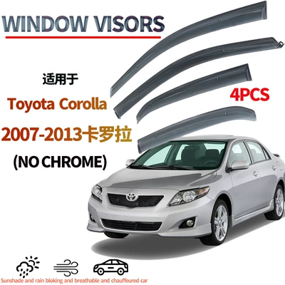 Suitable for Toyota Corolla Rain Guards 2007-13, Thickened Version (Rain shield) - injection-molding-thickening-with-silver-bright-terms-4pcs-toyota-corolla-rainproof-and-rainproof-eyebrows-2007-13toyota-corolla