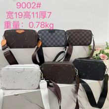 新款经典老花小方包休闲百搭跨境爆款宽肩带男女同款单肩斜挎包潮