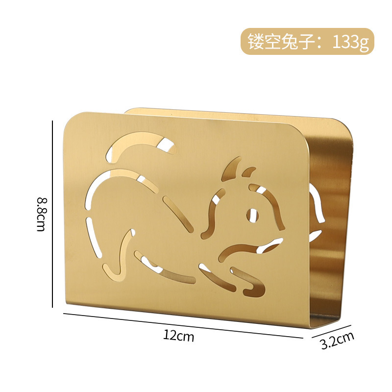 北欧ins金色三角形ステンレスティッシュホルダー洋食店カフェホテルテーブル金属ナプキンホルダー|undefined