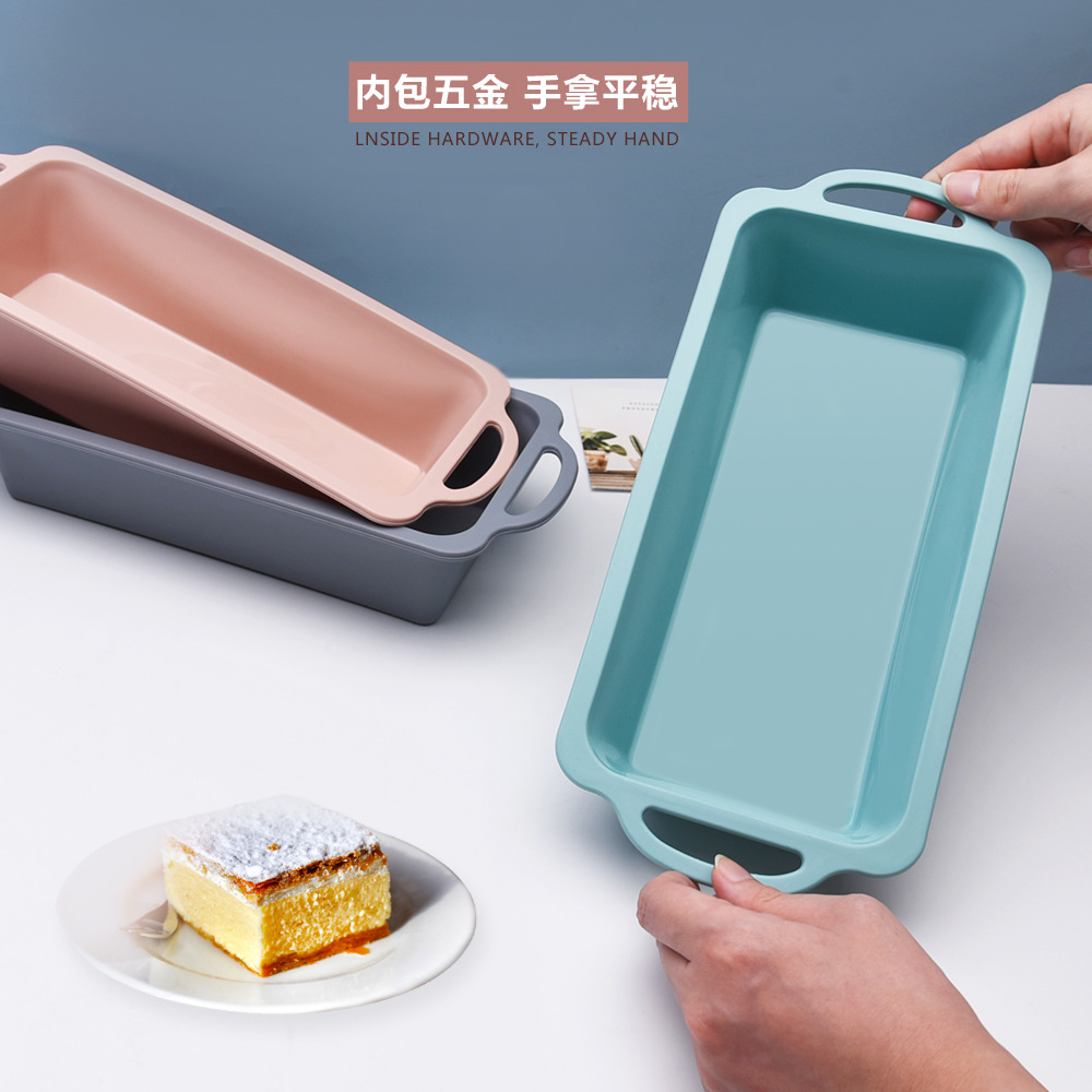 Cross-border hot selling rectangular high temperature resistant silicone cake mold easy to demould and easy to clean toast cake baking mold